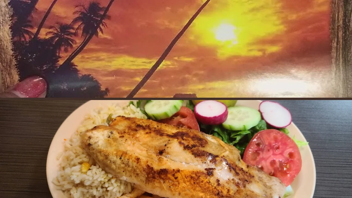 Salvadoran plates on a casual restaurant table.